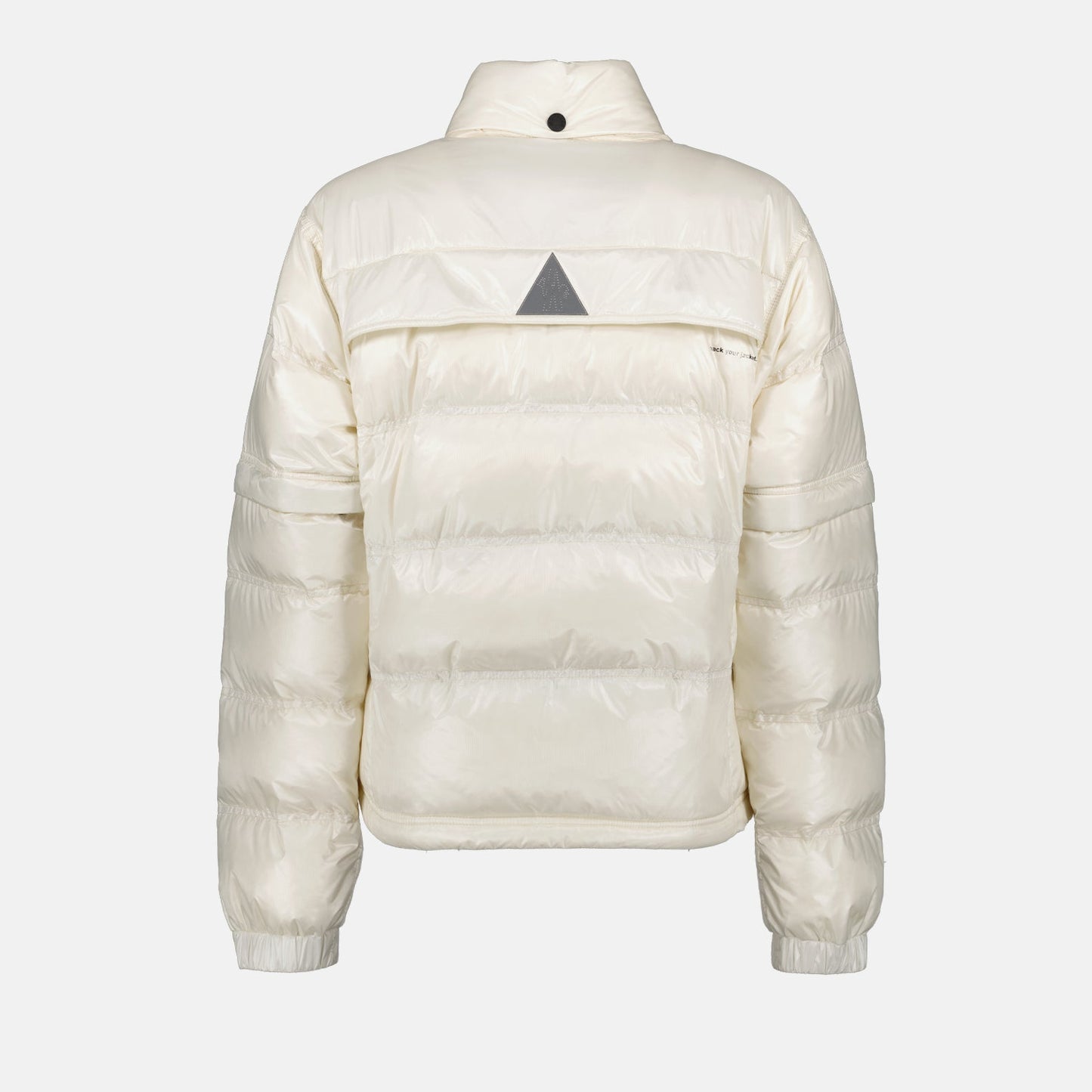 beige nylon bomber jacket, luxury outerwear, Moncler Grenoble, elegant bomber jacket, high fashion jackets