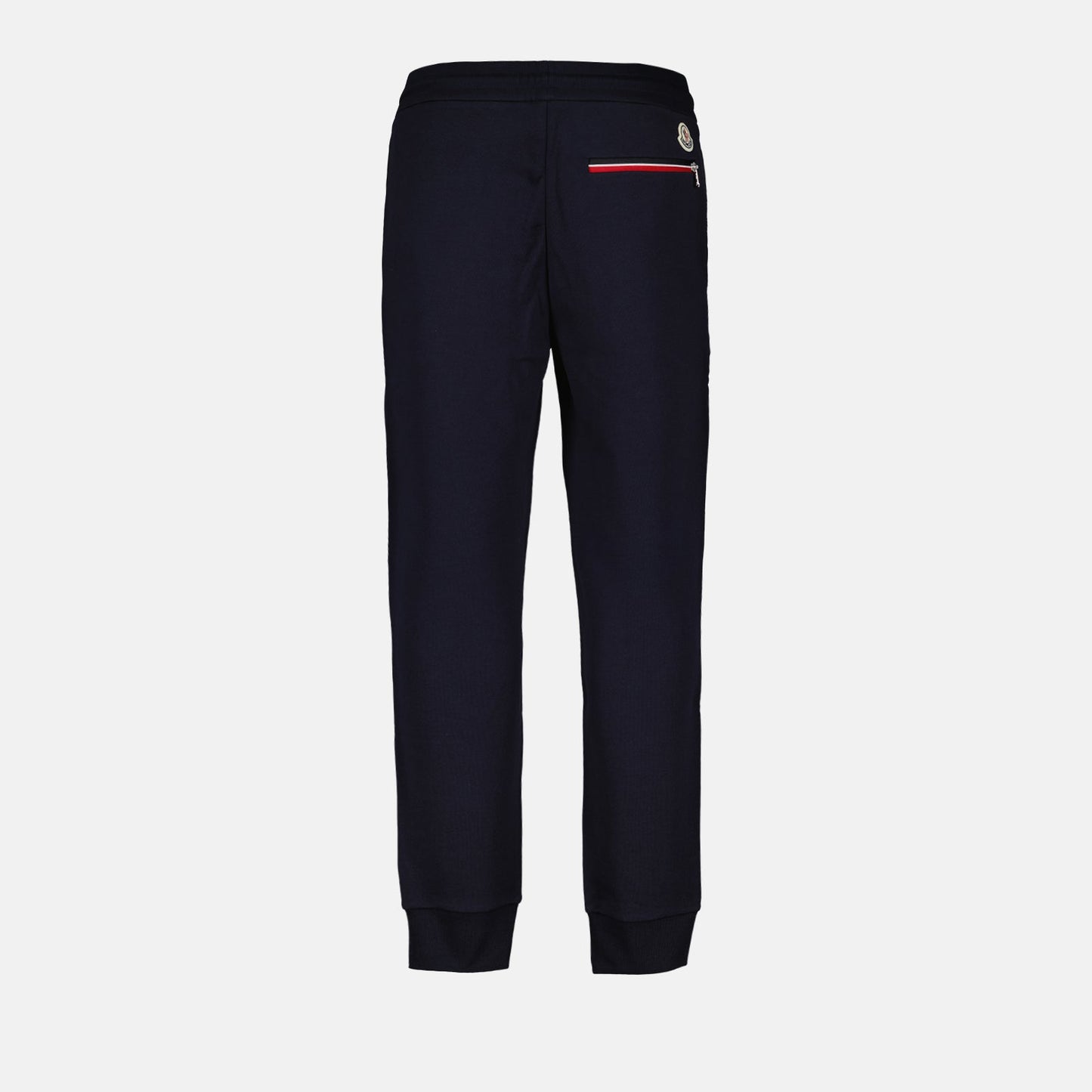 luxury jogging pants, blue cotton pants, Moncler pants, casual luxury, men's loungewear