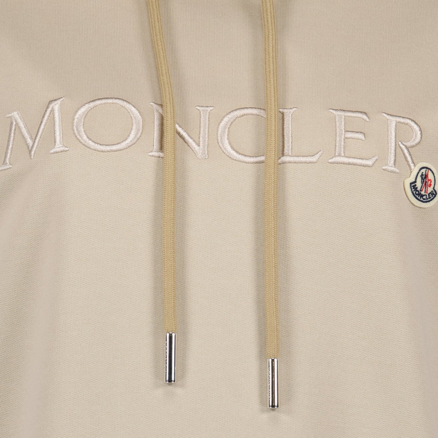 luxury hoodie, Moncler hoodie, beige cotton hoodie, logo hoodie, premium casual wear