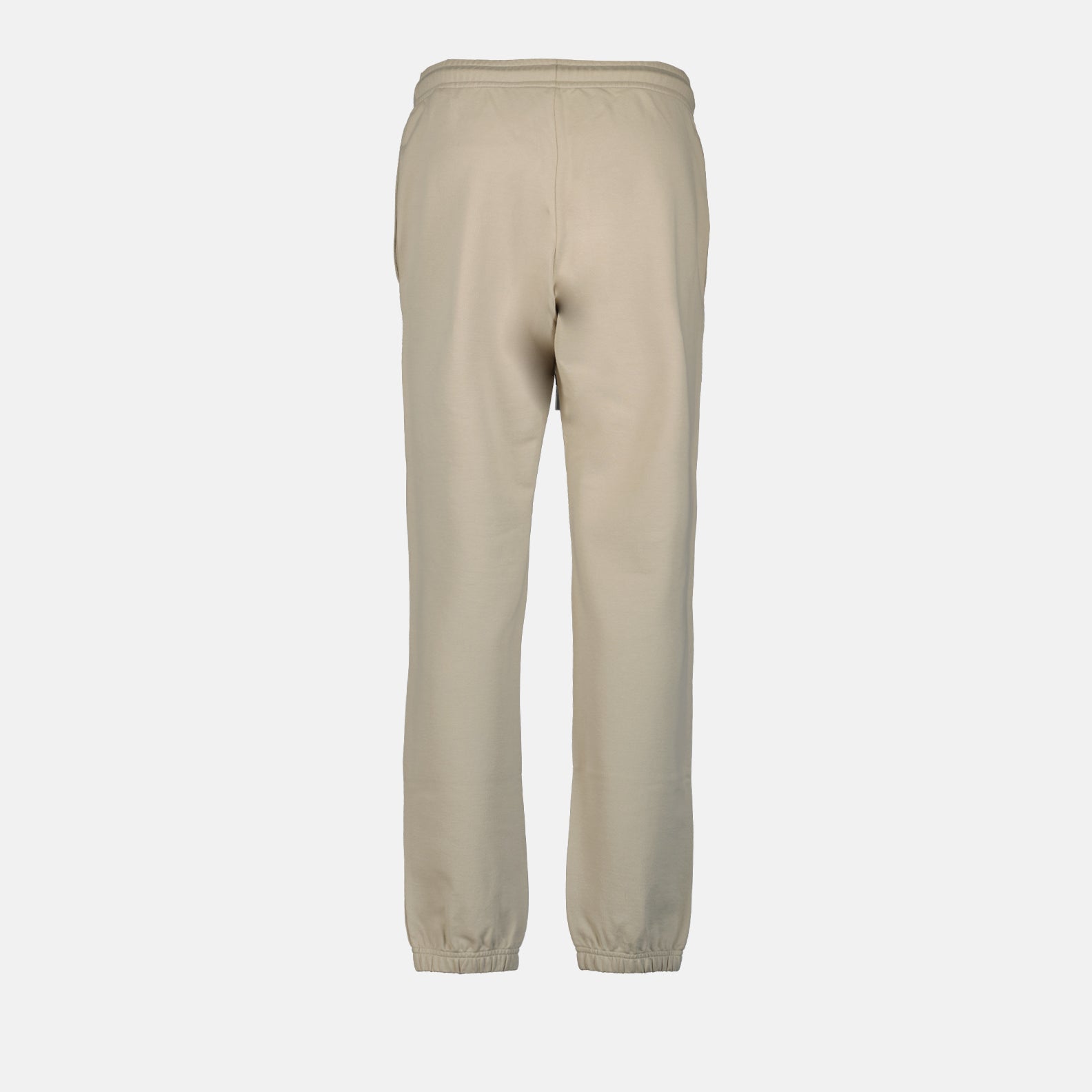 beige jogging pants, Moncler, logo jogging pants, luxury loungewear, cotton joggers