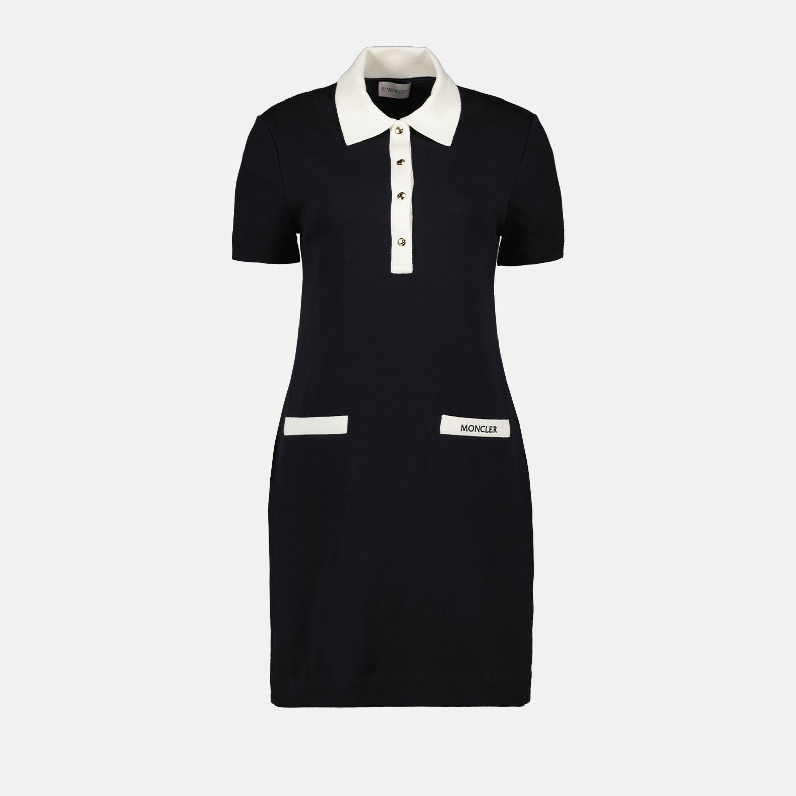 luxury knit dress, Moncler dress, fine knit blue dress, elegant designer dress, sophisticated women's fashion