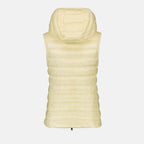 Image of Pale Yellow Sleeveless Vest by Moncler for Women - Season Spring-Summer 2024 - Detail View 2