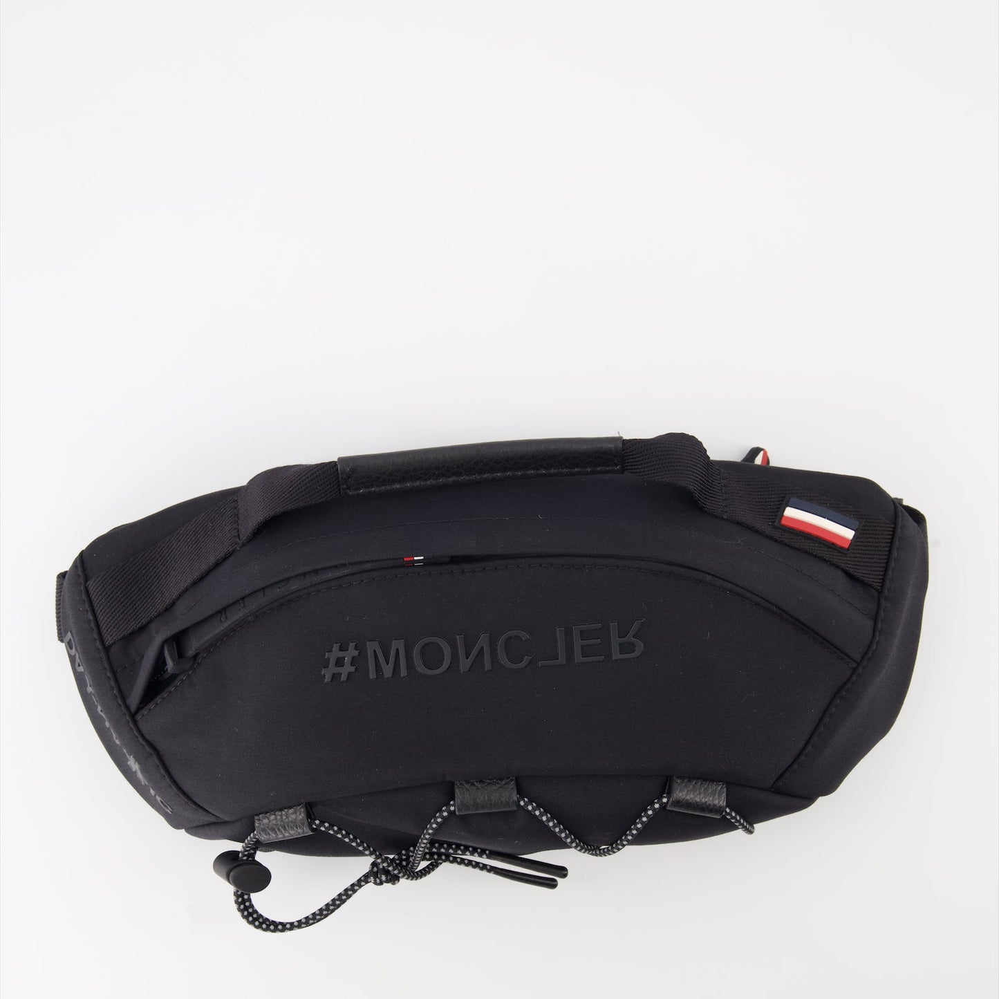 luxury belt bag, Moncler Grenoble, black nylon bag, high-end accessories, stylish belt bag