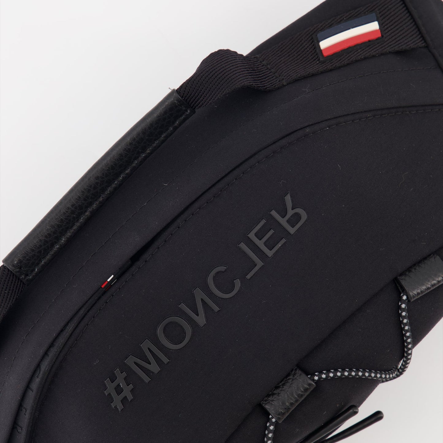 luxury belt bag, Moncler Grenoble, black nylon bag, high-end accessories, stylish belt bag