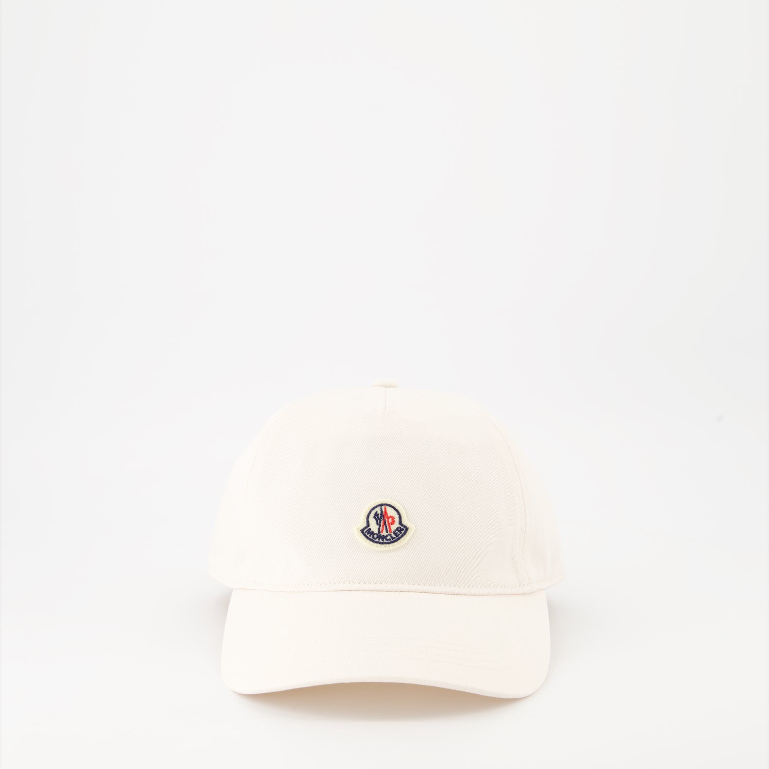 white logo cap, luxury accessories, Moncler cap, elegant headwear, high-end fashion