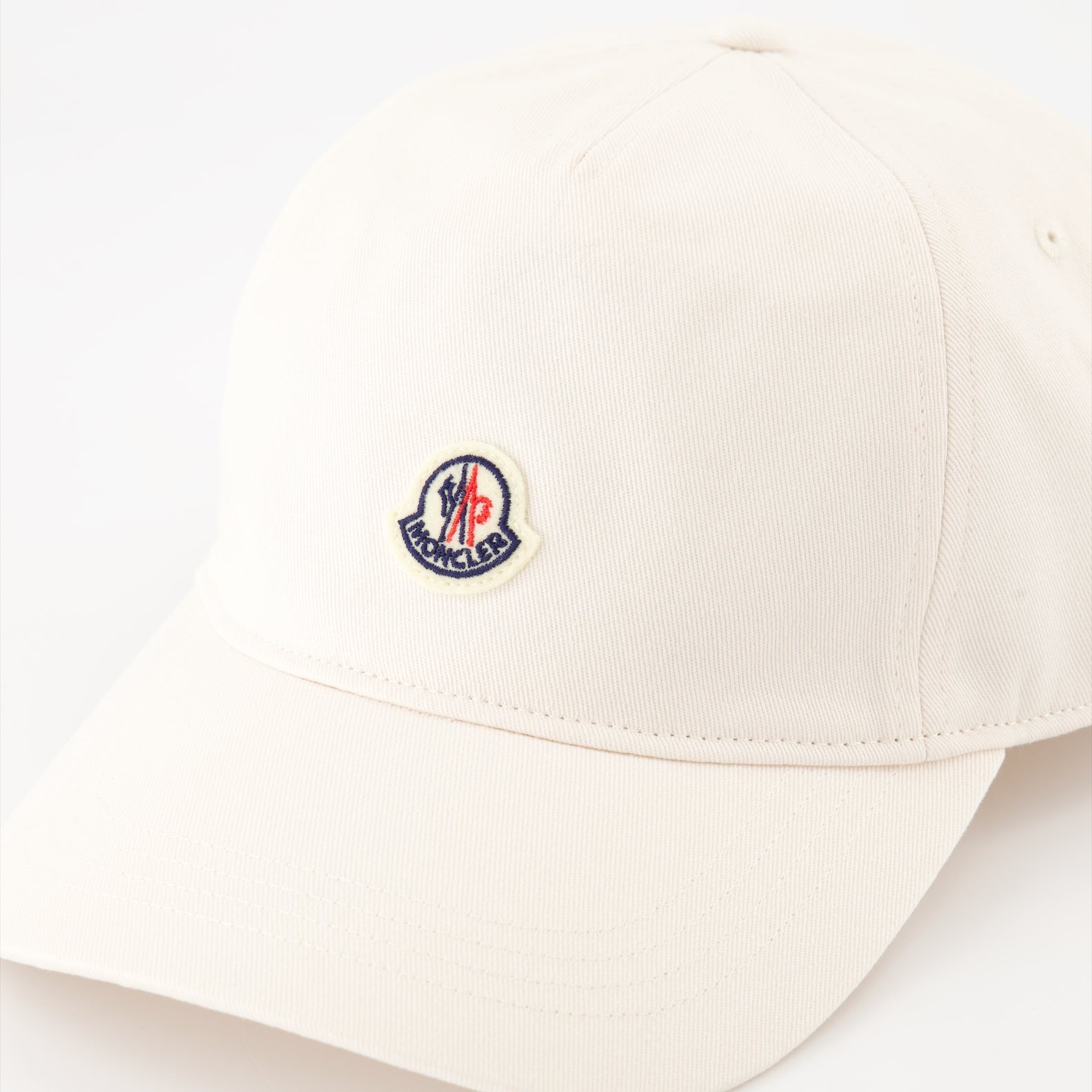 white logo cap, luxury accessories, Moncler cap, elegant headwear, high-end fashion