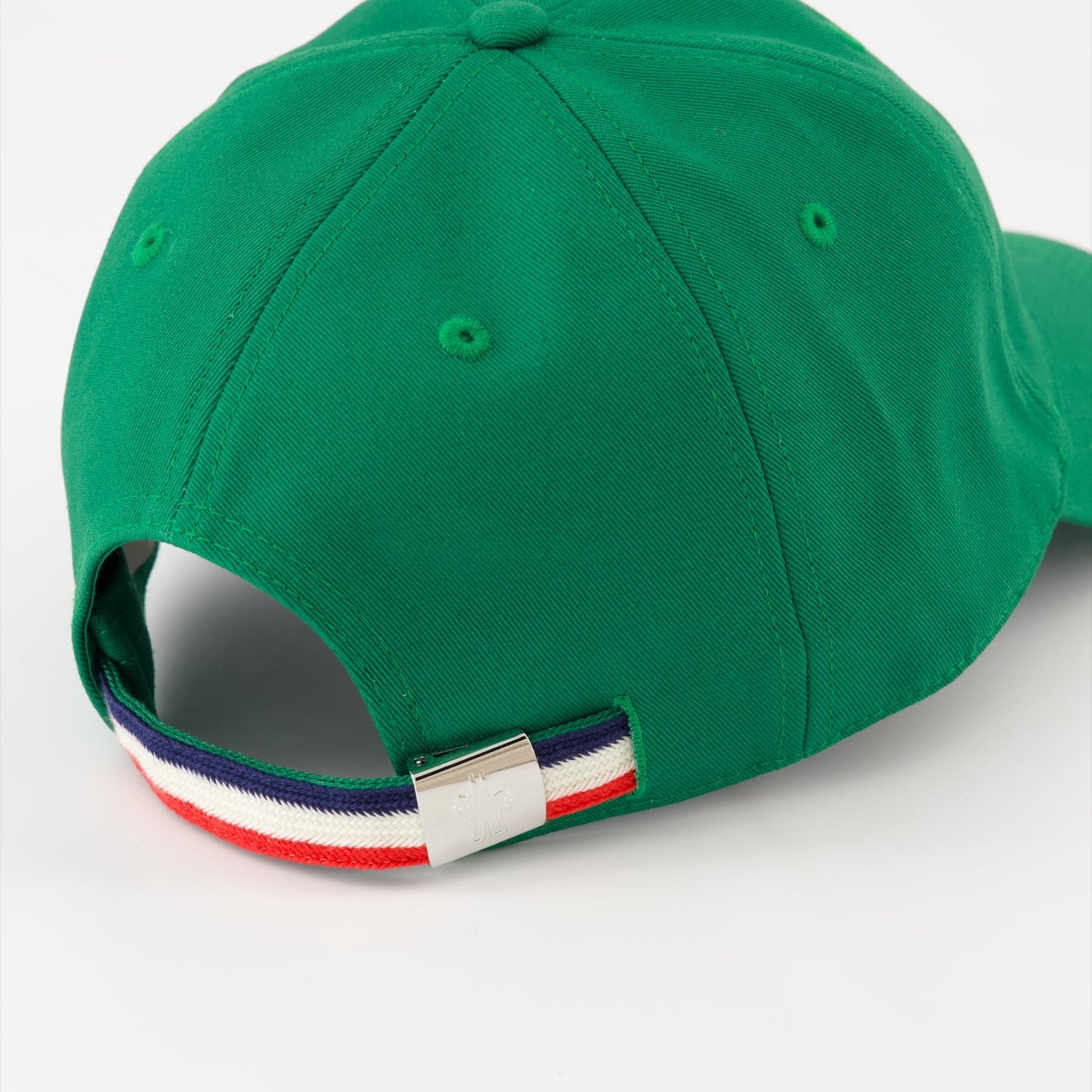 luxury cap, Moncler logo cap, green baseball cap, elegant accessories, designer cap