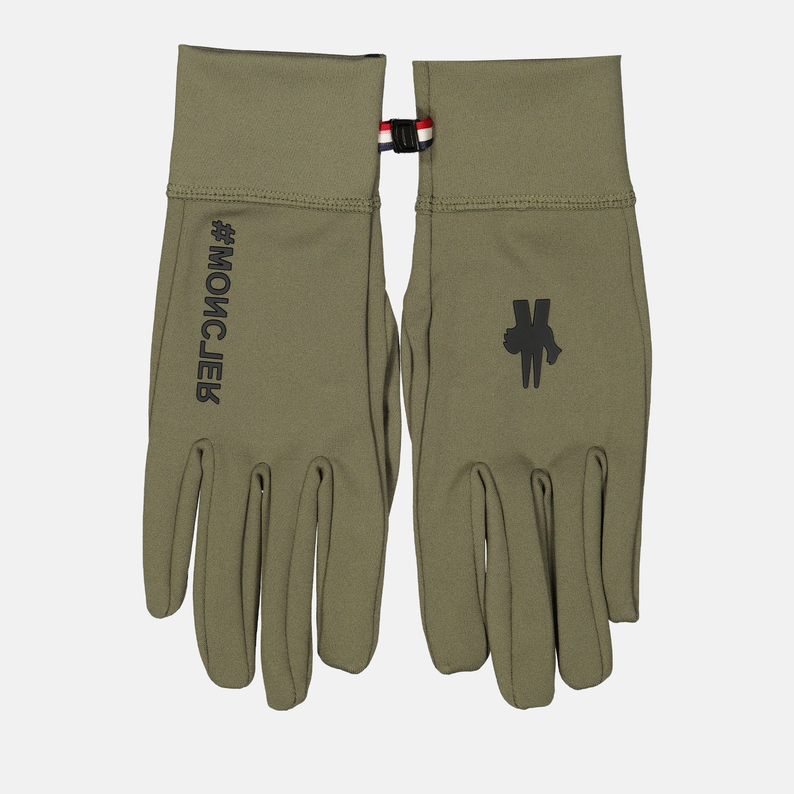 fleece gloves, khaki gloves, luxury accessories, Moncler Grenoble gloves, winter gloves