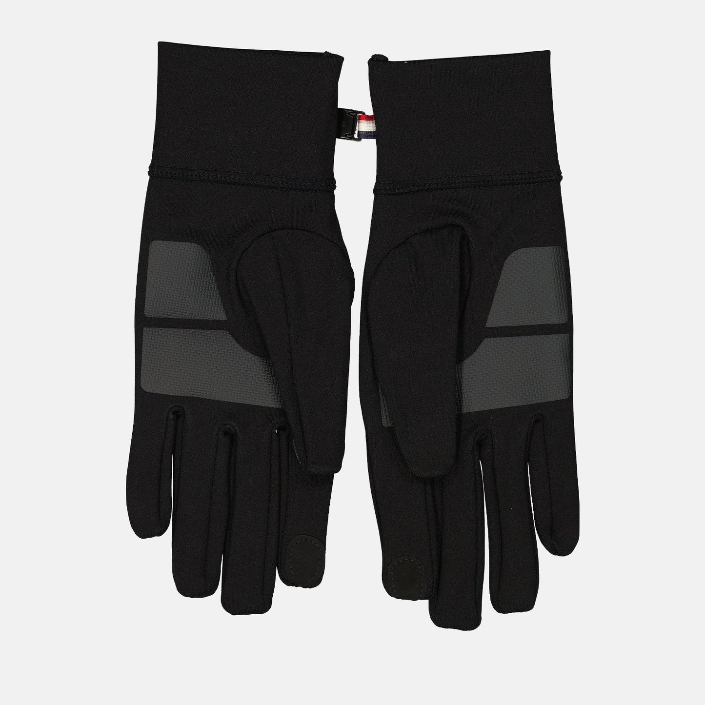 luxury gloves, black fleece gloves, Moncler Grenoble, winter accessories, elegant menswear