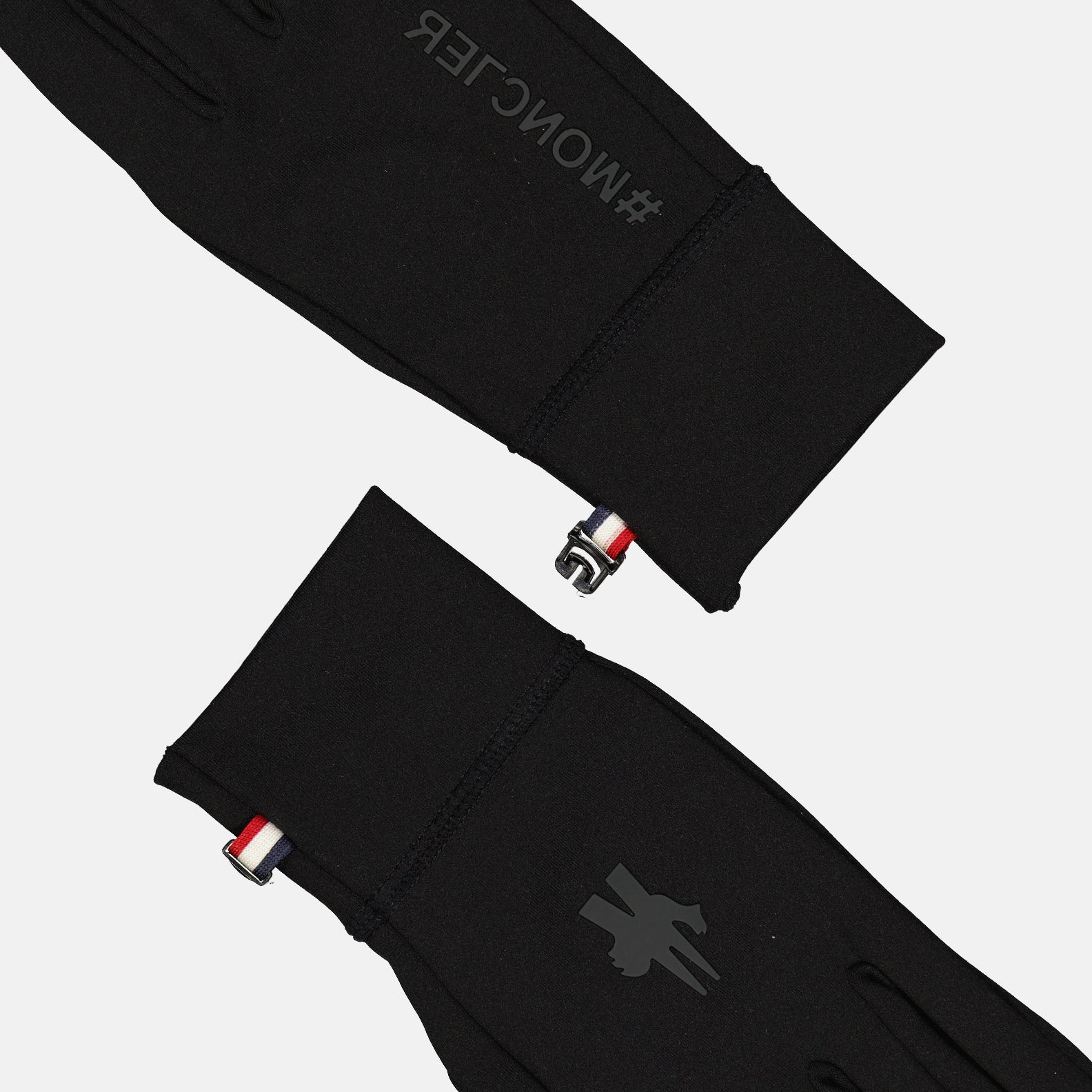 luxury gloves, black fleece gloves, Moncler Grenoble, winter accessories, elegant menswear