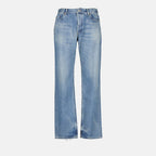 Image of Charlotte Blue Straight Denim Jeans by Saint Laurent for Men - Season Spring-Summer 2024 - Front View