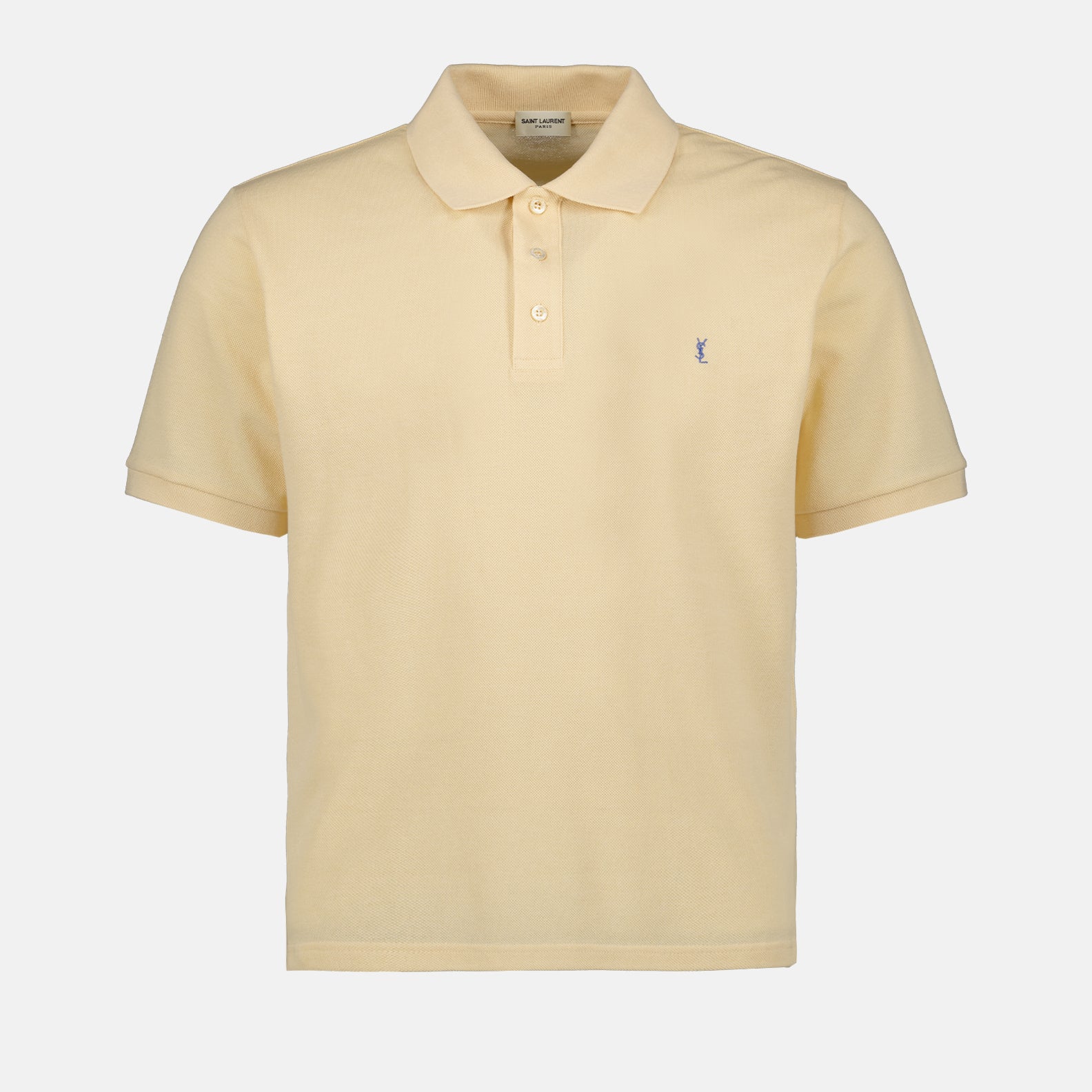 luxury polo, Saint Laurent polo, beige cotton polo, sophisticated menswear, high-end fashion