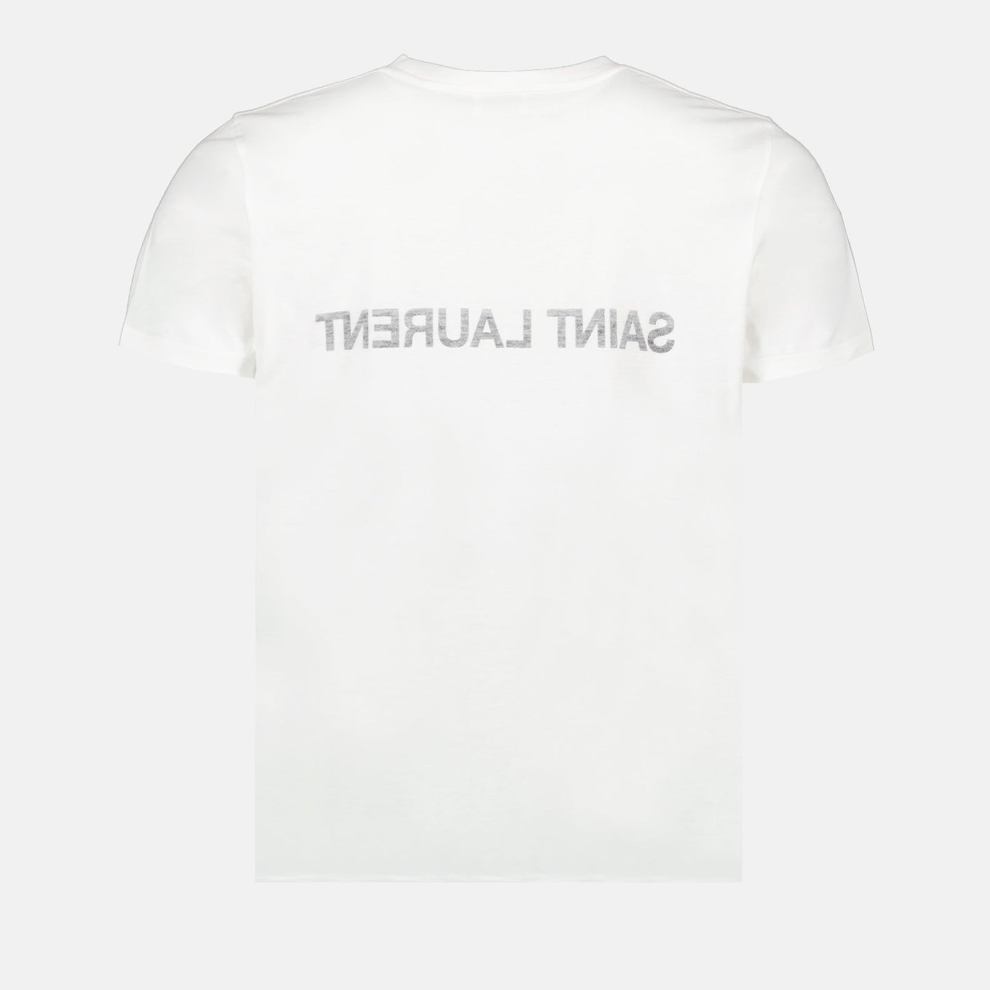 luxury t-shirt, white logo t-shirt, Saint Laurent shirt, designer logo t-shirt, men's luxury fashion