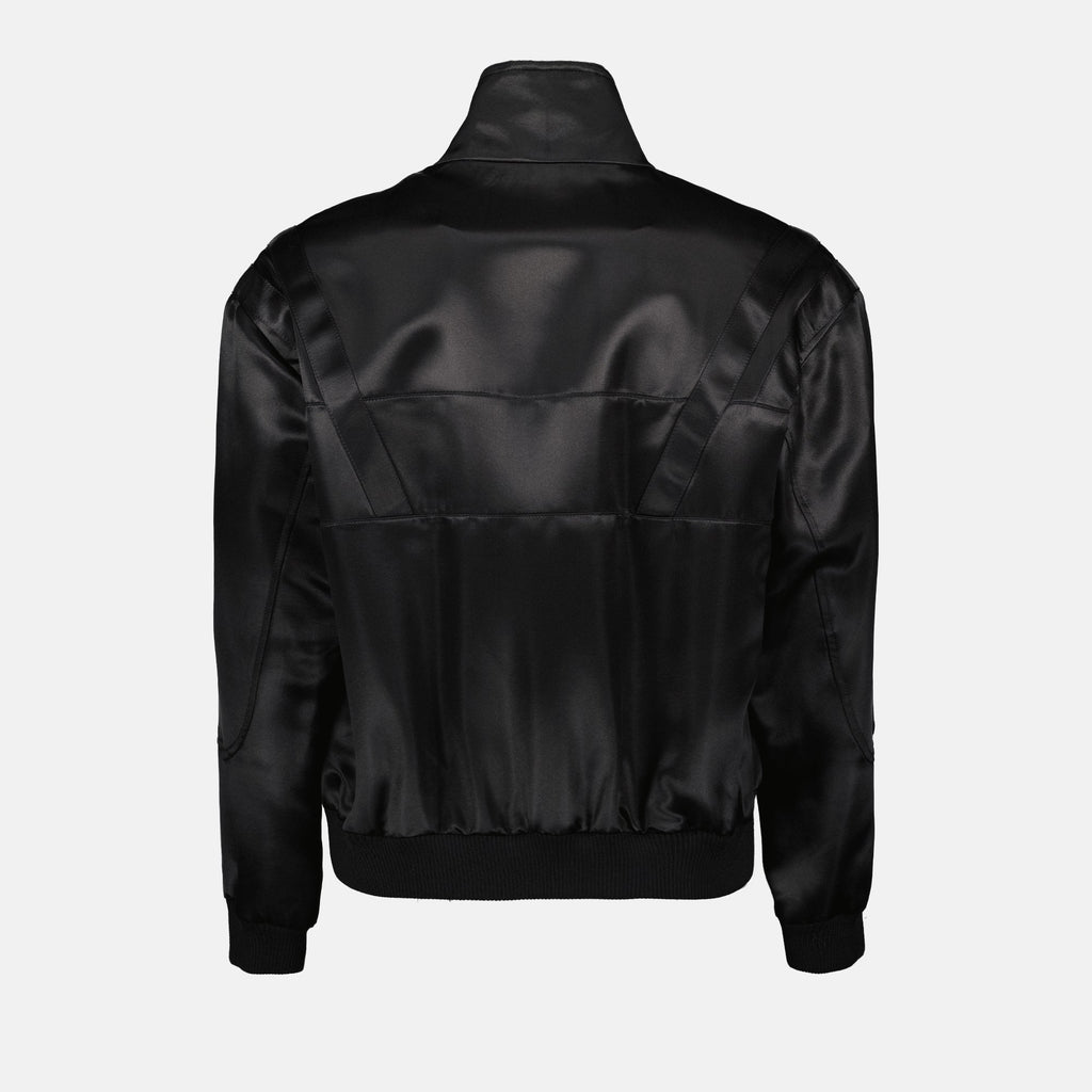 Image of Satin Bomber Jacket by Saint Laurent for Men - Season Spring-Summer 2024 - Detail View 2