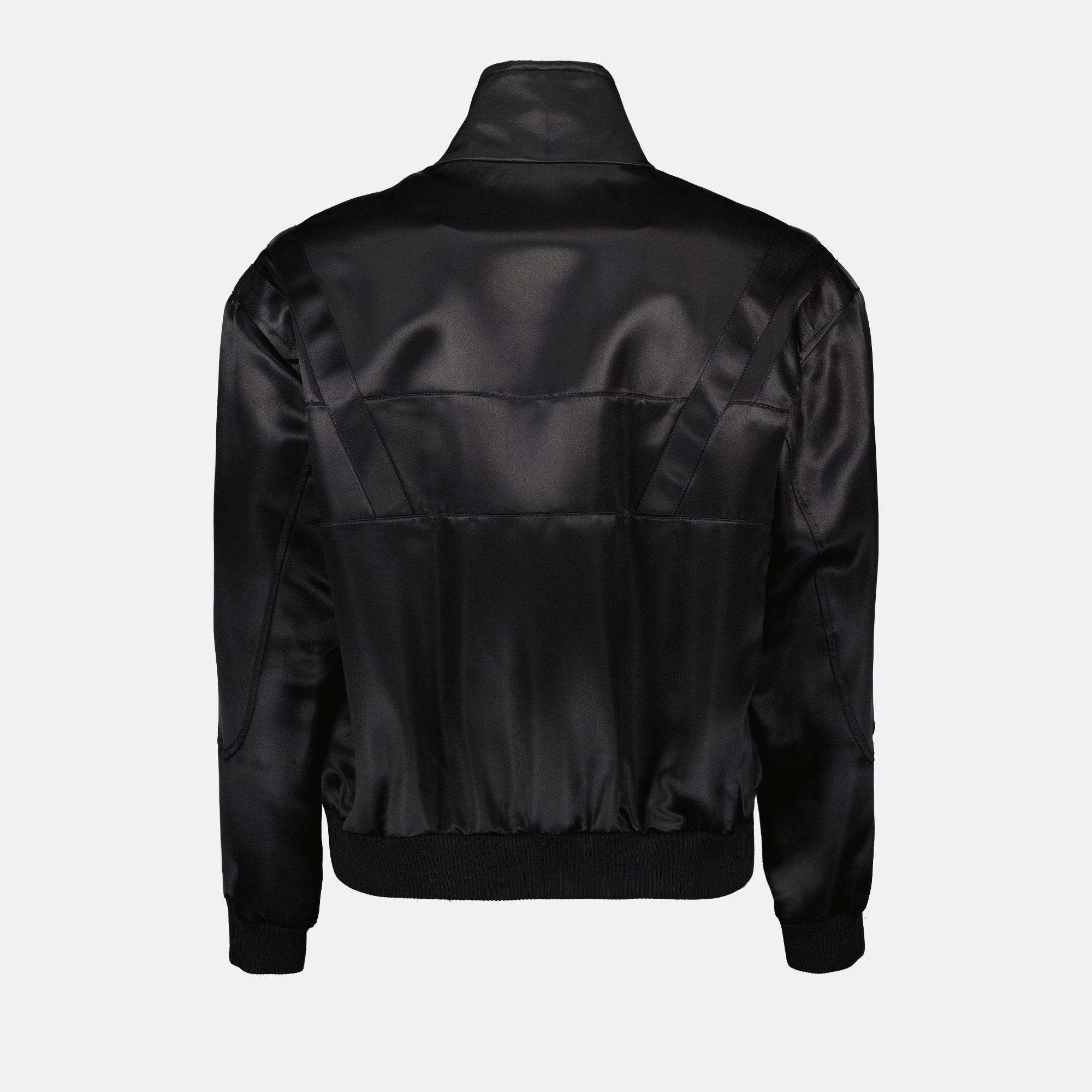 Image of Satin Bomber Jacket by Saint Laurent for Men - Season Spring-Summer 2024 - Detail View 2