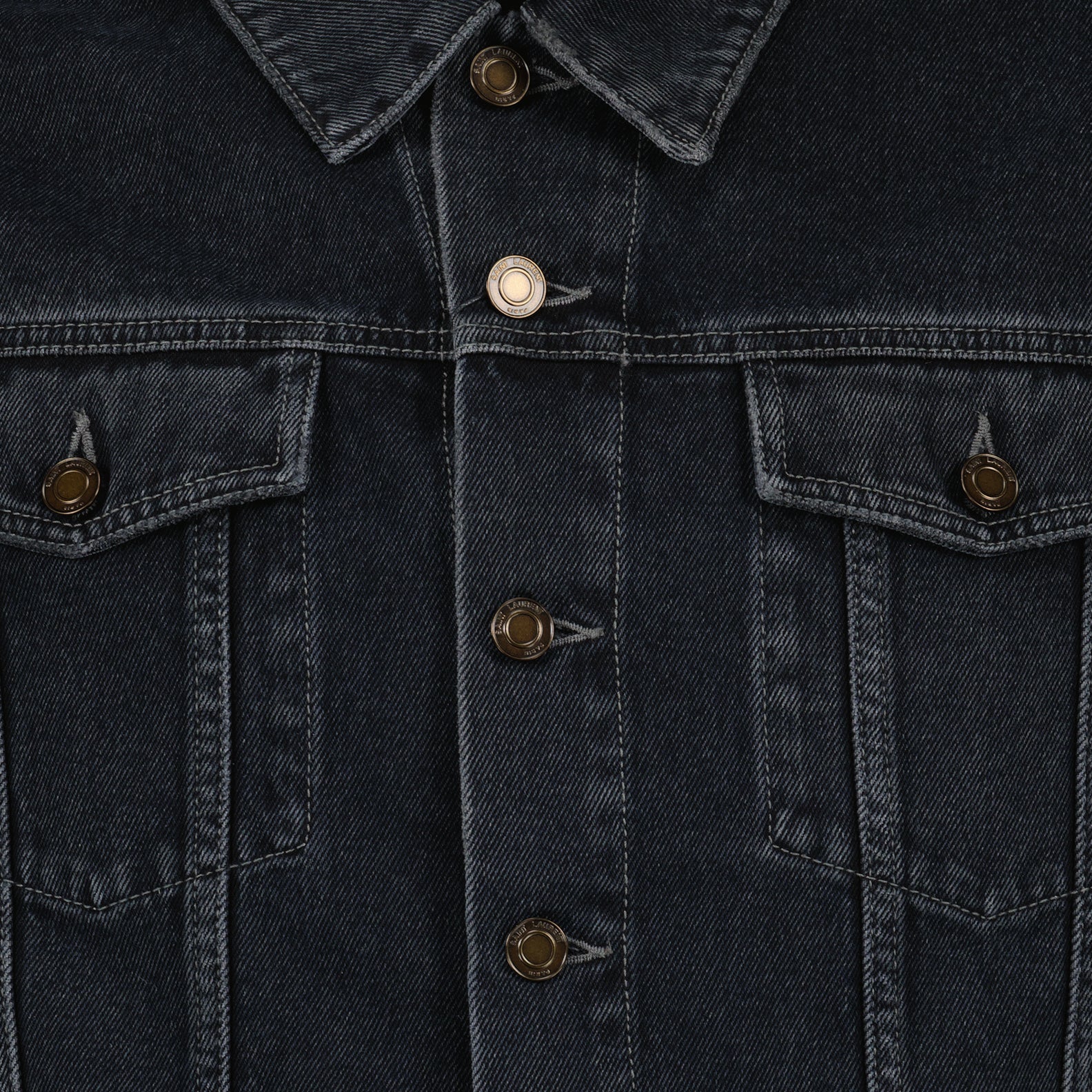 dark blue denim jacket, Saint Laurent jacket, luxury denim, tailored fit denim, high-quality men's fashion