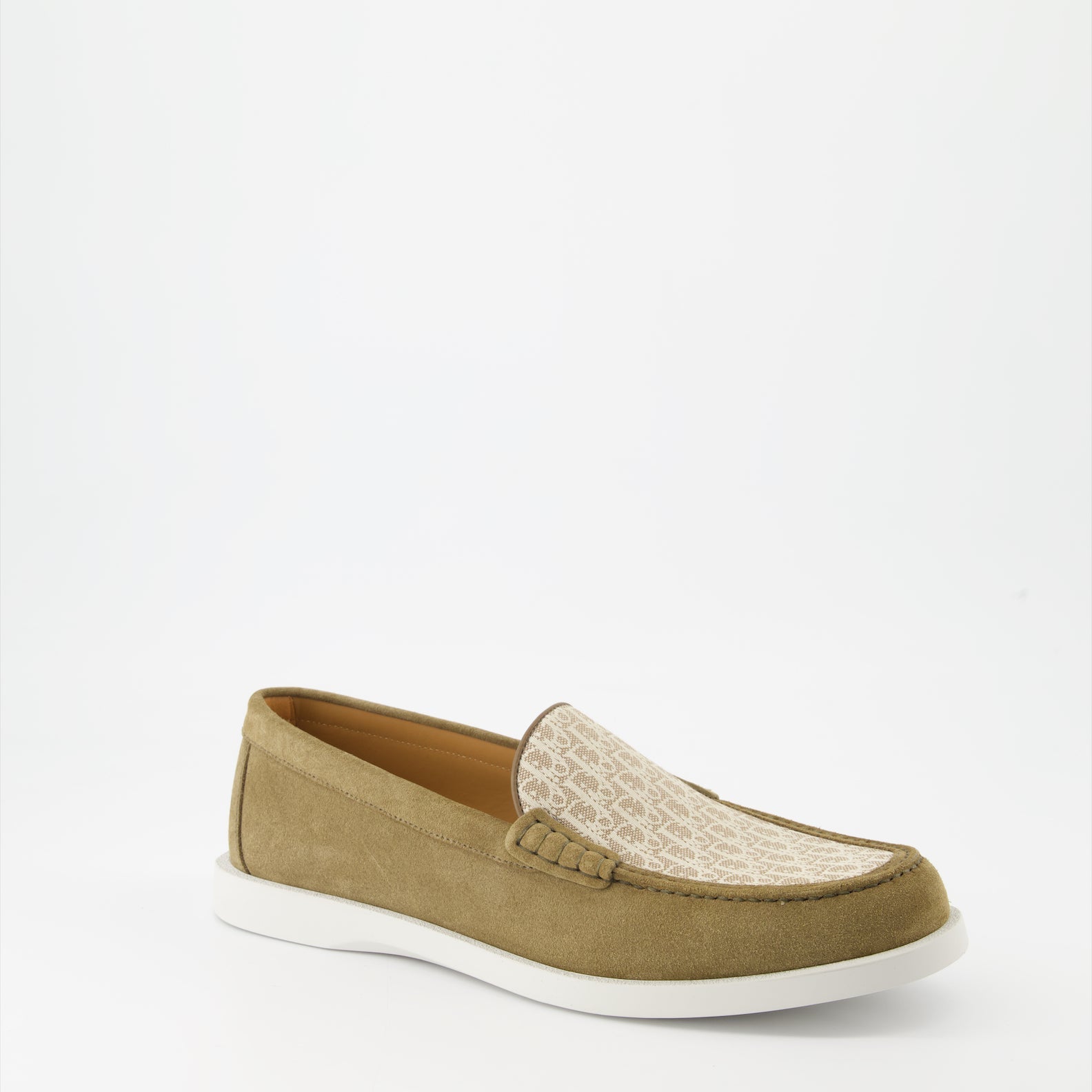 Dior, khaki suede moccasins, luxury footwear, Granville collection, elegant shoes