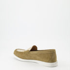 Dior, khaki suede moccasins, luxury footwear, Granville collection, elegant shoes