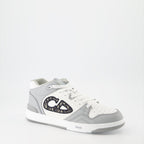 Image of Gray and White Leather Sneakers B57 by Dior for Men - Season Spring-Summer 2024 - Back View