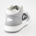 Image of Gray and White Leather Sneakers B57 by Dior for Men - Season Spring-Summer 2024 - Top View Pair