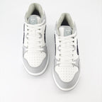 Image of Gray and White Leather Sneakers B57 by Dior for Men - Season Spring-Summer 2024 - Detail View 8
