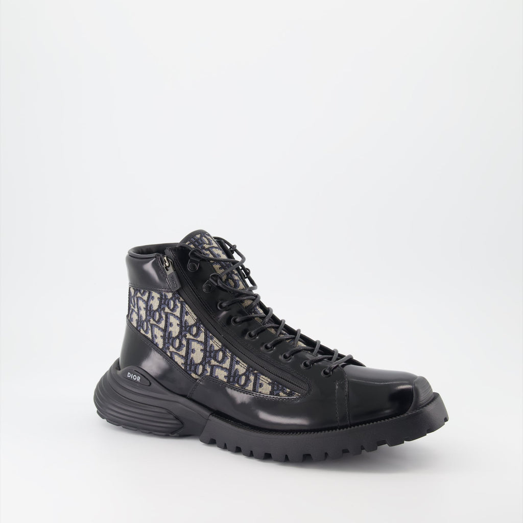Dior Combat Boots, Patent Leather Boots, Luxury Footwear, High-end Fashion, Designer Boots