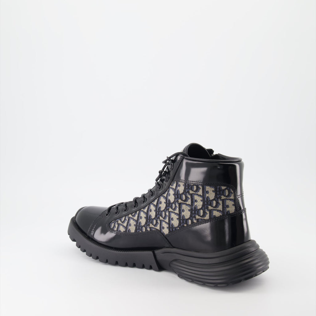 Dior Combat Boots, Patent Leather Boots, Luxury Footwear, High-end Fashion, Designer Boots