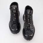 Dior Combat Boots, Patent Leather Boots, Luxury Footwear, High-end Fashion, Designer Boots