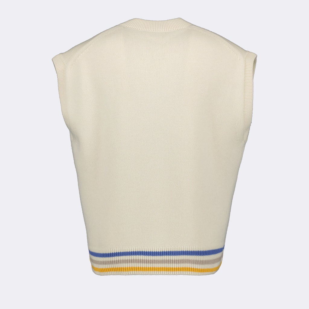 Dior pullover, intarsia design, wool sleeveless, luxury fashion, high-end clothing