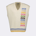 Dior pullover, intarsia design, wool sleeveless, luxury fashion, high-end clothing