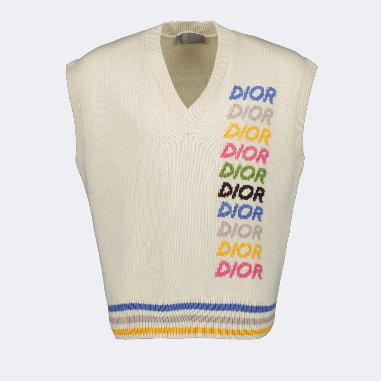 Dior pullover, intarsia design, wool sleeveless, luxury fashion, high-end clothing