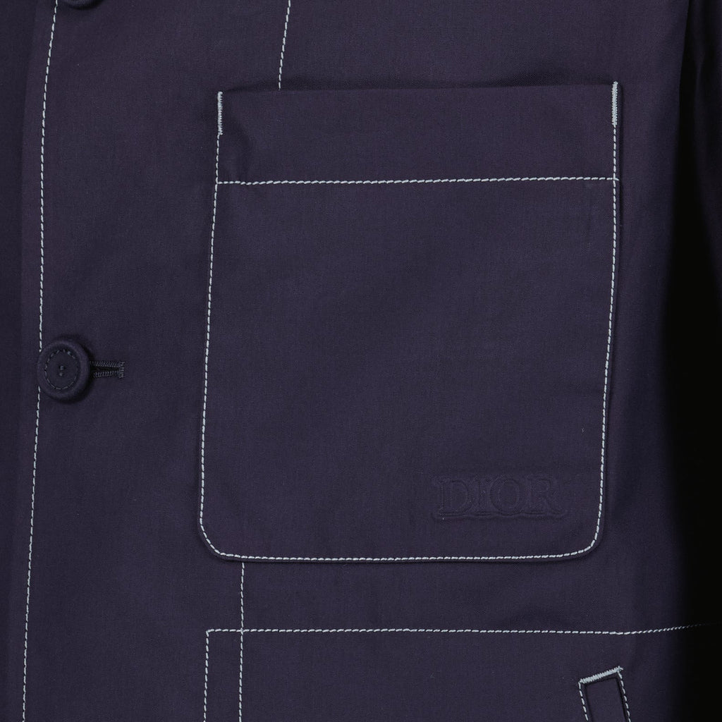 ディオールのメンズ用ブルーコットンステッチジャケットの画像 - シーズン2024年春夏 - 詳細ビュー 1