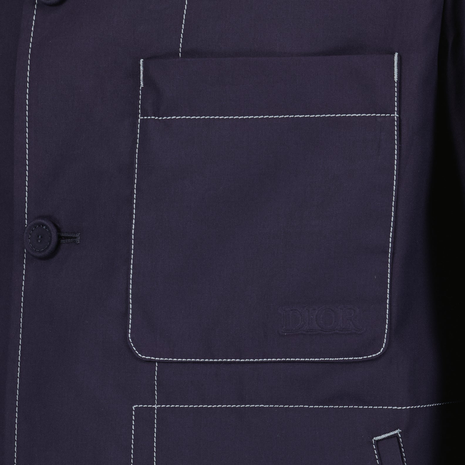 ディオールのメンズ用ブルーコットンステッチジャケットの画像 - シーズン2024年春夏 - 詳細ビュー 1