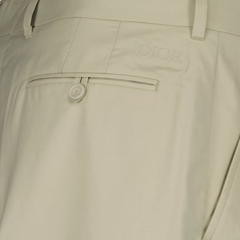 Image of Beige Pleated Pants by Dior for Men - Season Spring-Summer 2024 - Detail View 1