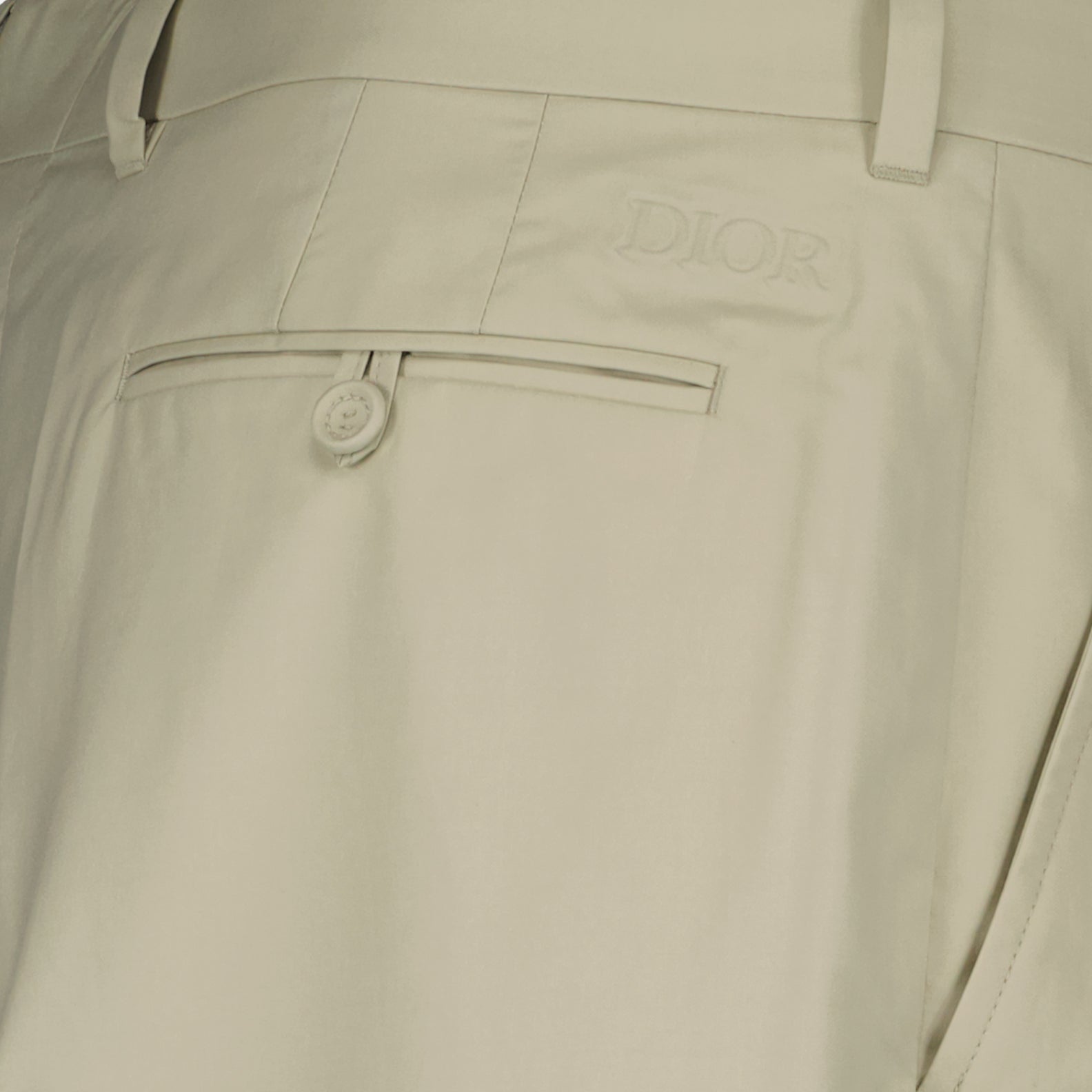 Image of Beige Pleated Pants by Dior for Men - Season Spring-Summer 2024 - Detail View 1