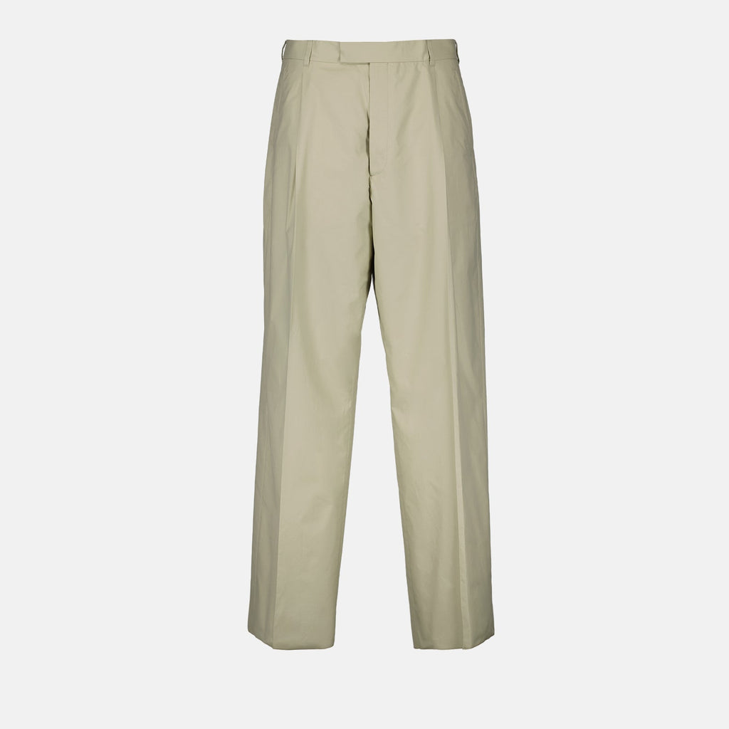 Image of Beige Pleated Pants by Dior for Men - Season Spring-Summer 2024 - Front View