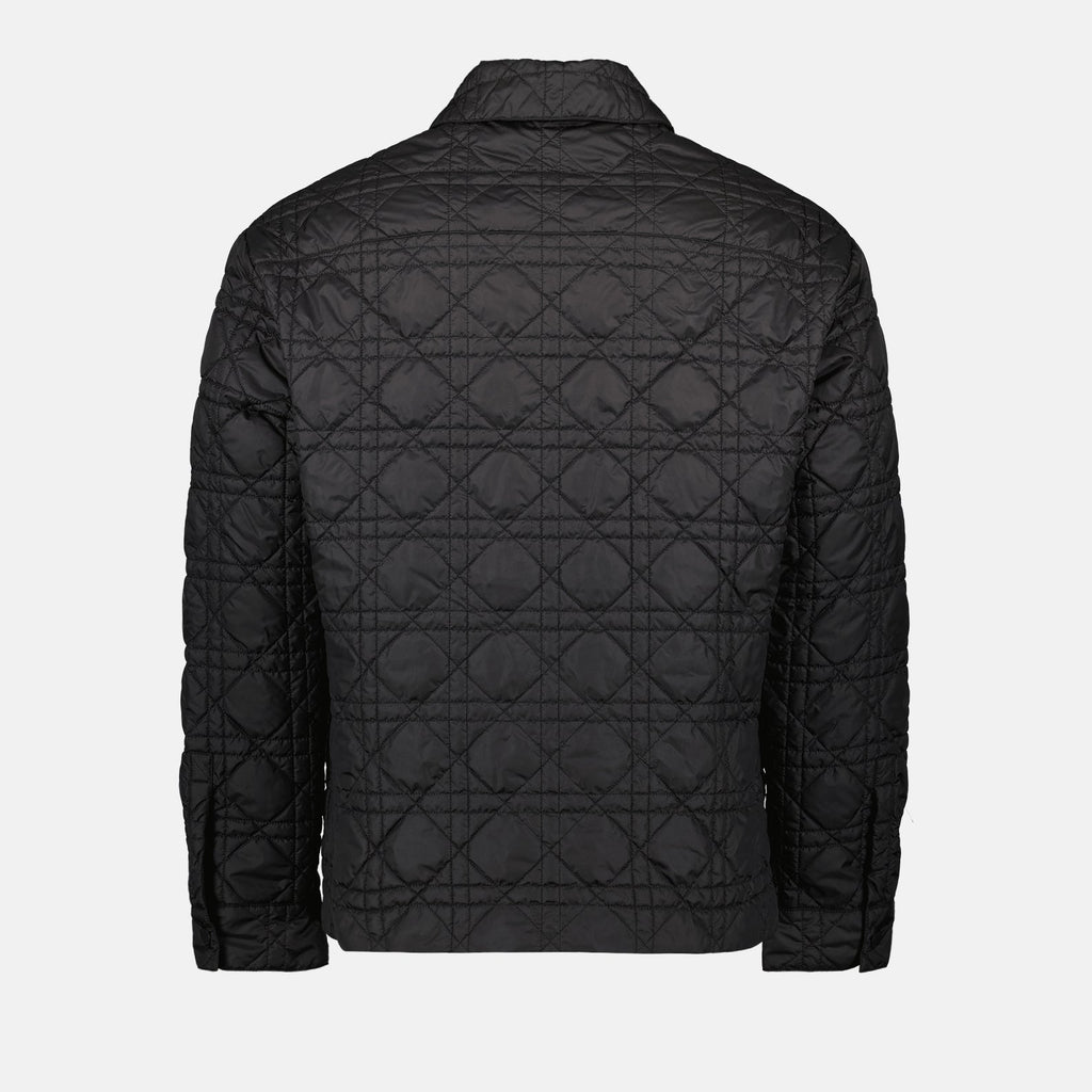 Dior jacket, luxury men's outerwear, black quilted jacket, designer men's fashion, high-end quilted jacket