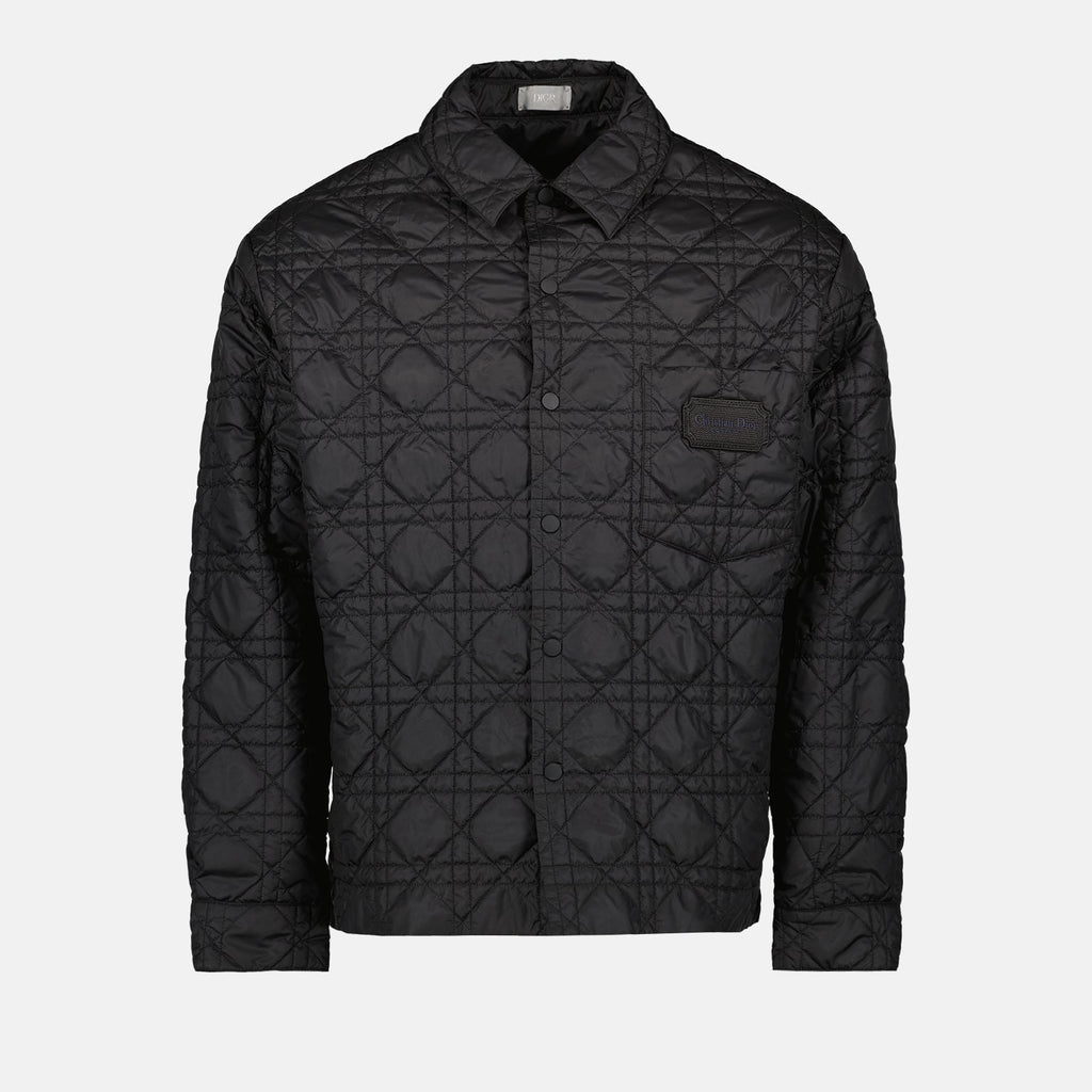 Dior jacket, luxury men's outerwear, black quilted jacket, designer men's fashion, high-end quilted jacket
