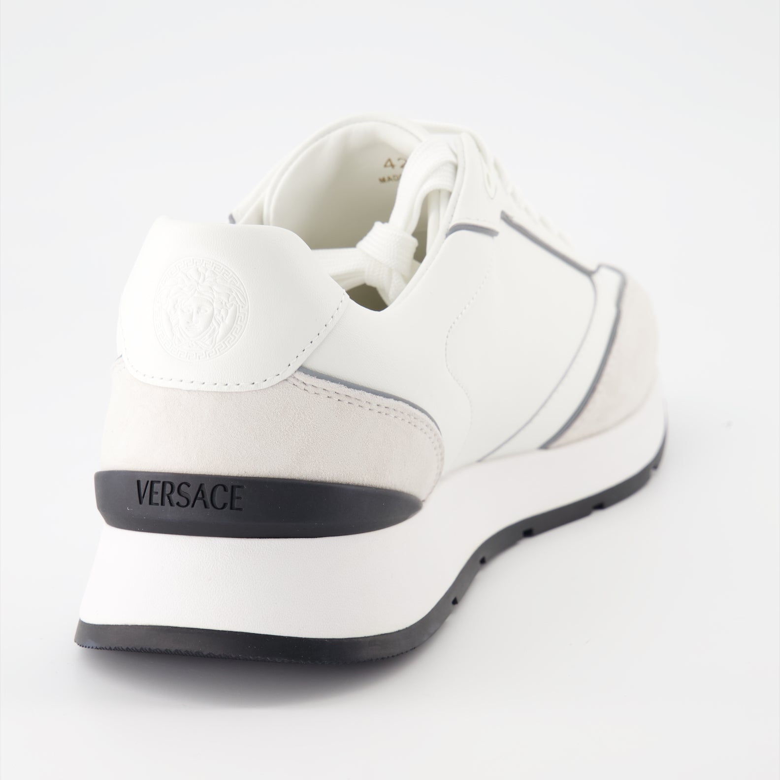 Milano Runner, white leather sneaker, luxury sneaker, Versace footwear, designer sneakers