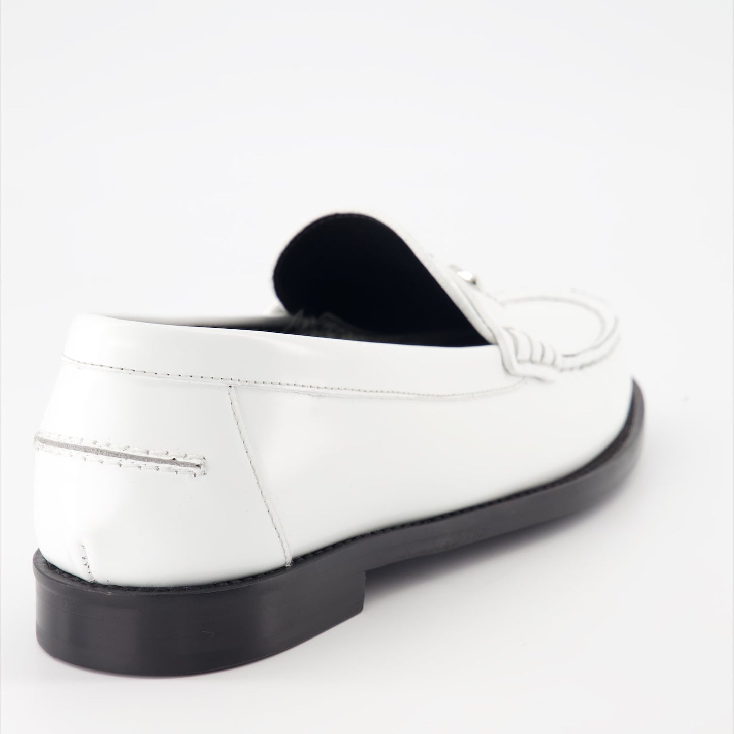 Versace, Medusa '95 mocassins, white leather shoes, luxury mocassins, designer footwear