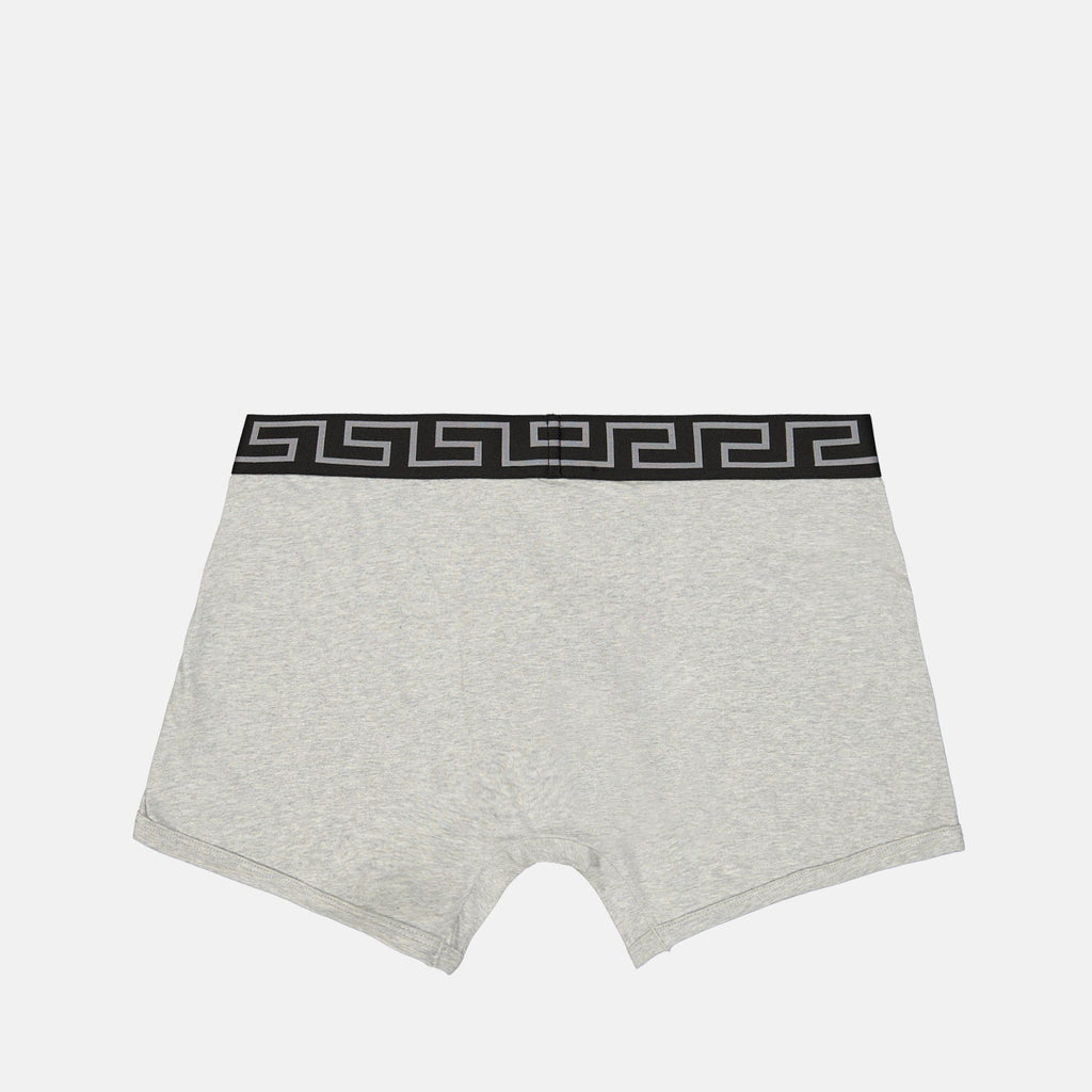Versace underwear, luxury boxer briefs, Medusa logo boxer, grey menswear, premium mens boxers