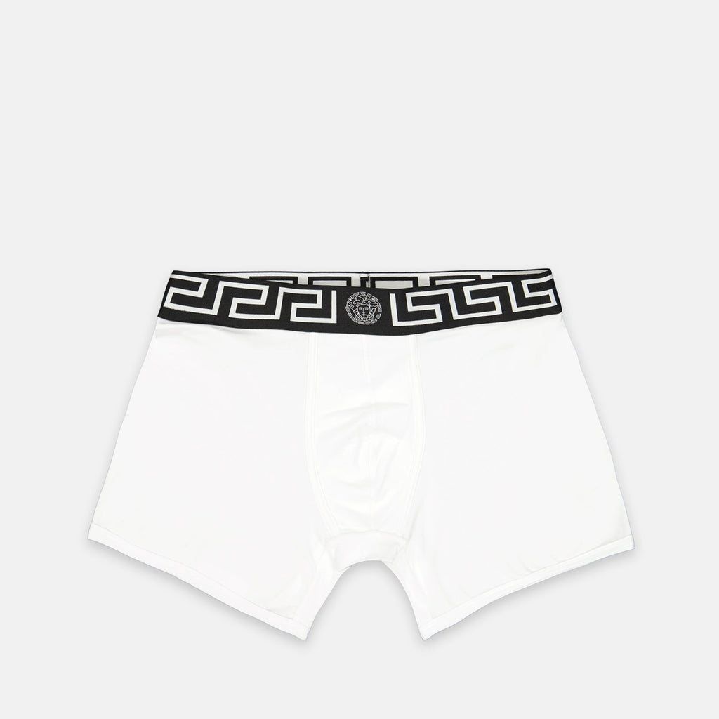 ": ["Versace", "Medusa Boxer", "Luxury underwear", "Black and white design", "Elegant boxers"]