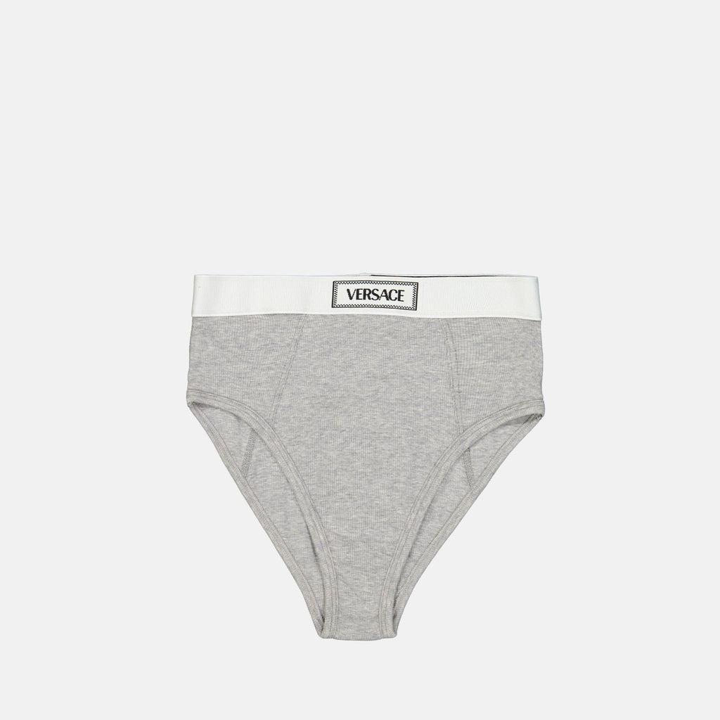 Versace, high-waist briefs, luxury lingerie, designer intimates, logo briefs