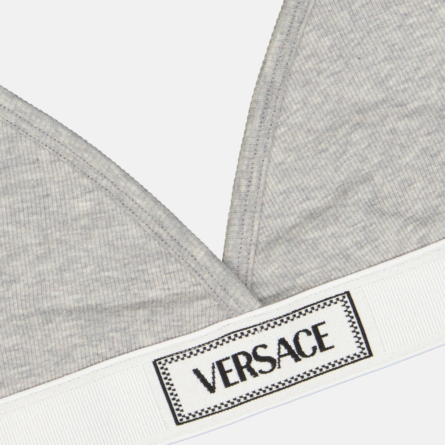 Versace bralette, vintage cotton bralette, '90s fashion, grey bralette, luxury bralette