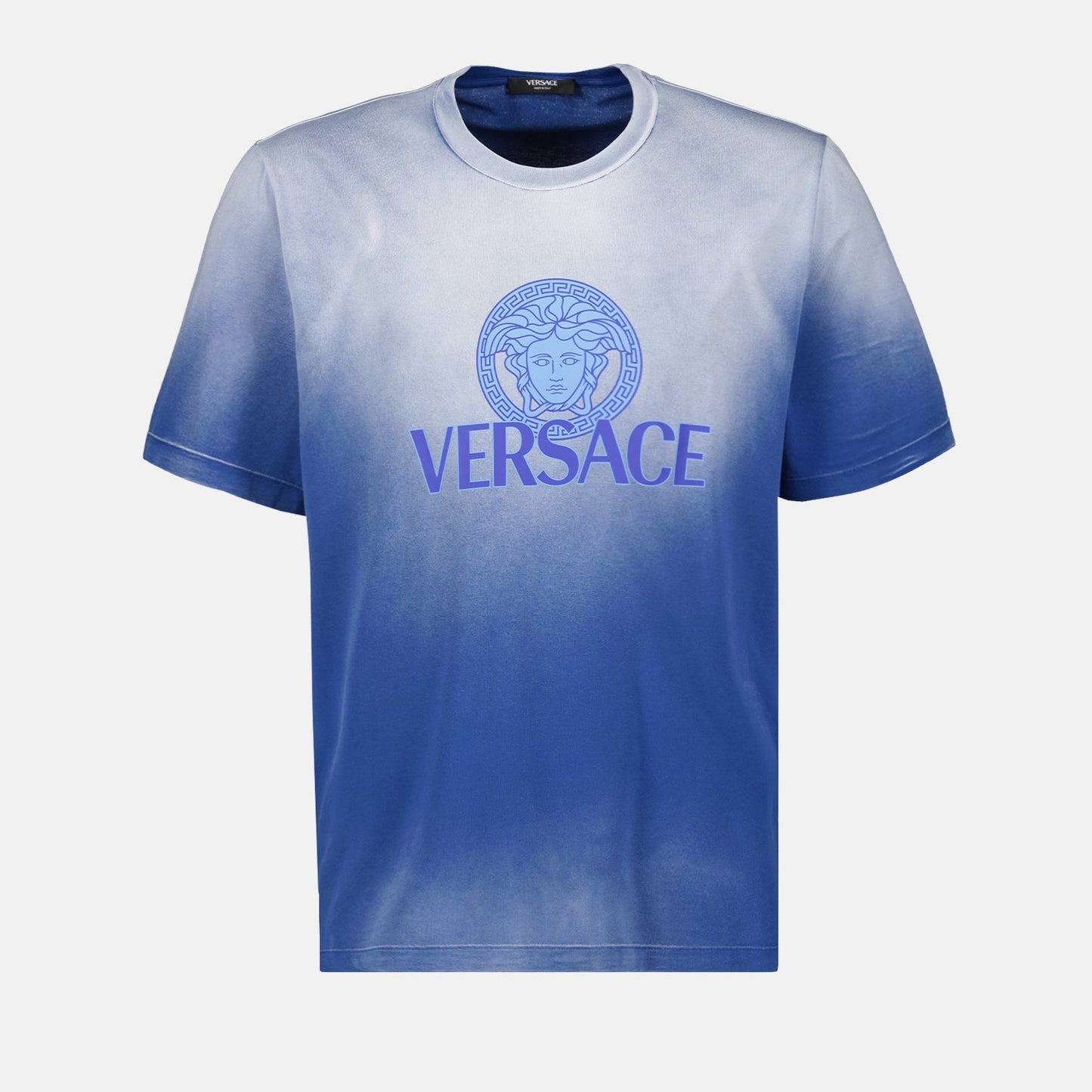 Versace, Gradient T-shirt, Medusa motif, luxury fashion, designer wear