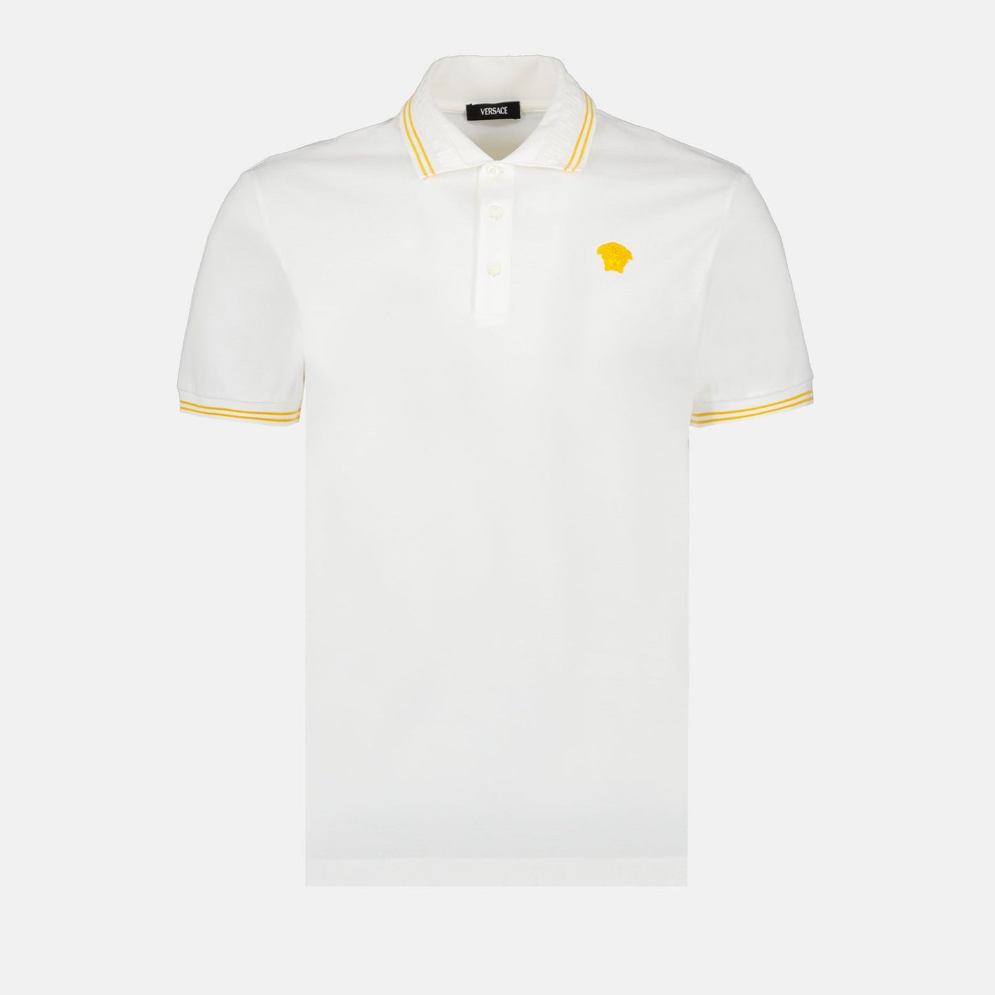 Versace polo shirt, white polo Medusa, luxury men's polo, designer polo shirt, premium men's fashion