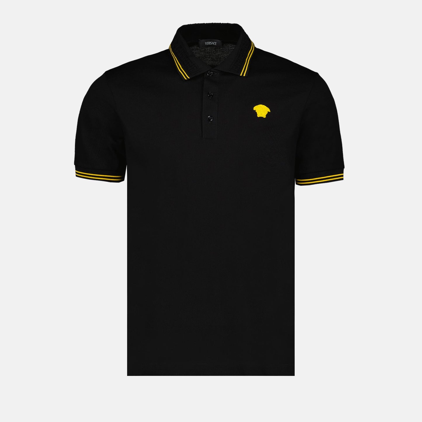 Versace, Medusa Polo, Luxury Polo Shirt, Designer Black Polo, Premium Menswear