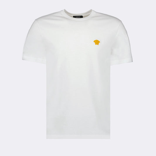 Versace Medusa T-shirt, luxury white T-shirt, designer T-shirt, premium men's fashion, iconic print T-shirt