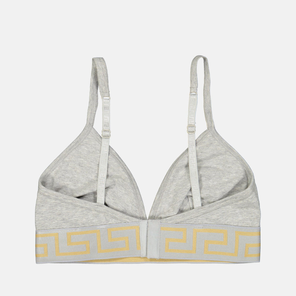 Versace brassière, Medusa Greca, luxury lingerie, cotton brassière, stylish underwear