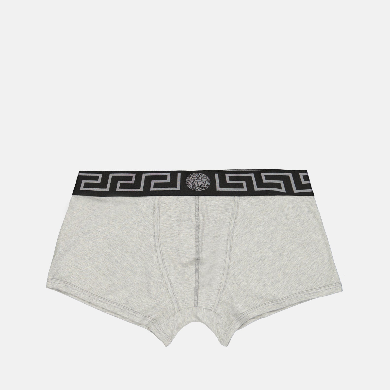 Versace, Medusa, Greca, grey and black boxer, luxury underwear